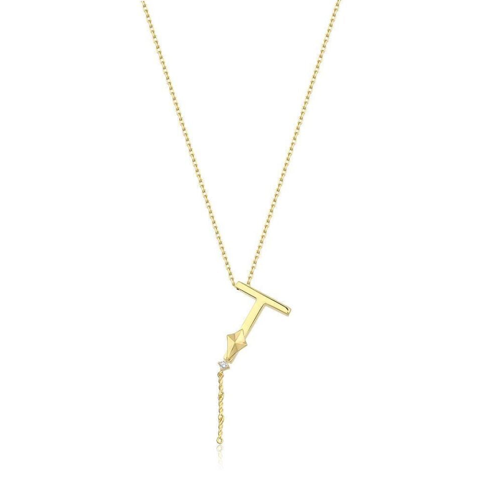 Stahl Alya Buchstaben Halskette // NECKLACE-5658