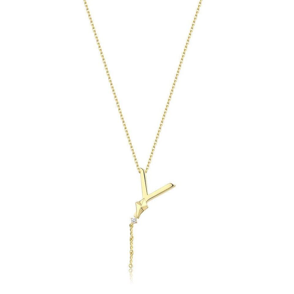Steel Alya Letter Necklace // NECKLACE-5659