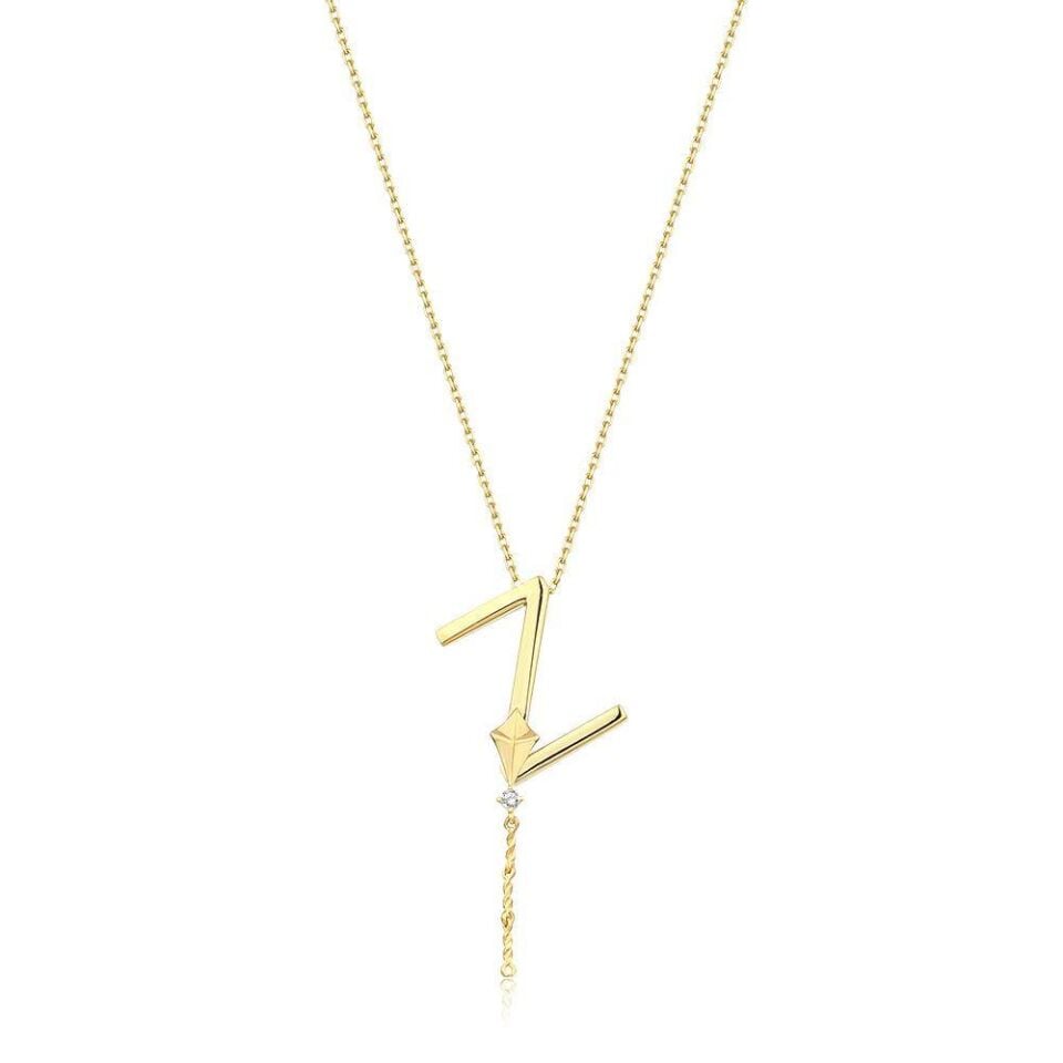 Steel Alya Letter Necklace // NECKLACE-5660