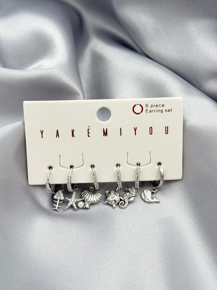 YAKEMIYOU 6'lı Set Küpe // ITHAL-3779