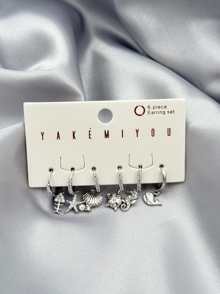 YAKEMIYOU 6'lı Set Küpe // ITHAL-3779