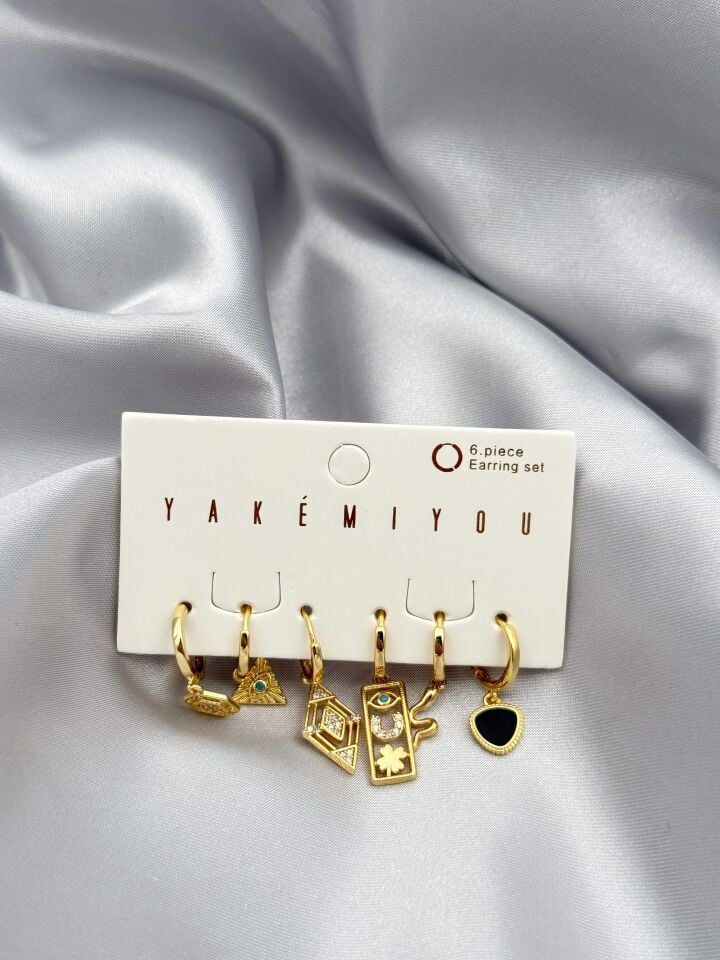 YAKEMIYOU 6'lı Set Küpe // ITHAL-3780