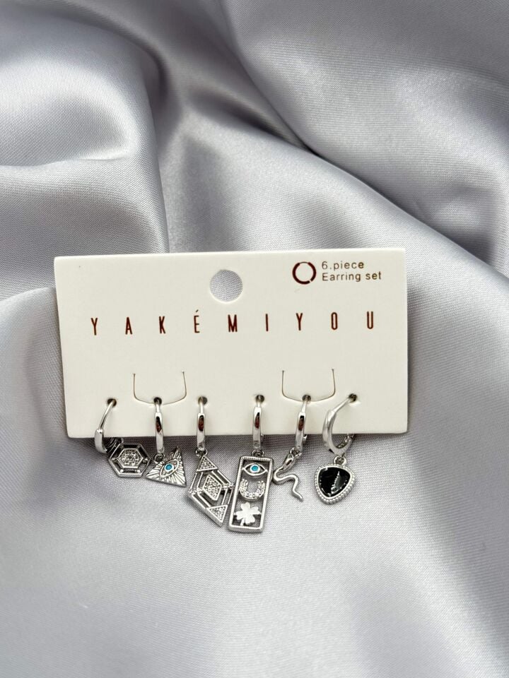 YAKEMIYOU 6'lı Set Küpe // ITHAL-3781