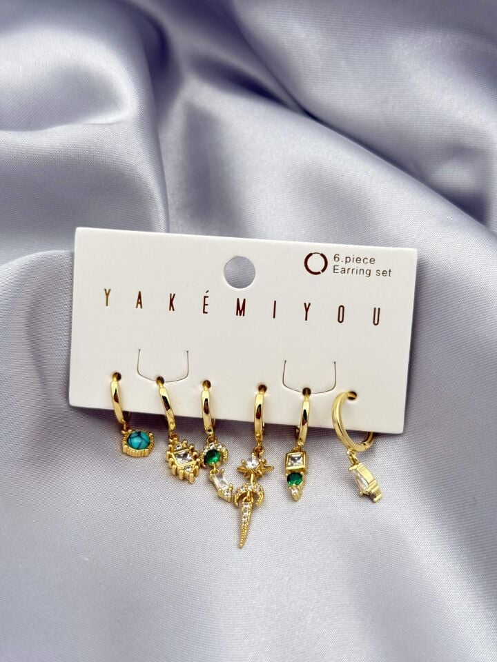 YAKEMIYOU 6'lı Set Küpe // ITHAL-3782