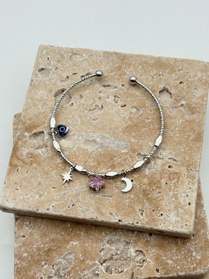 Steel Charm Bracelet // WRIST-5964