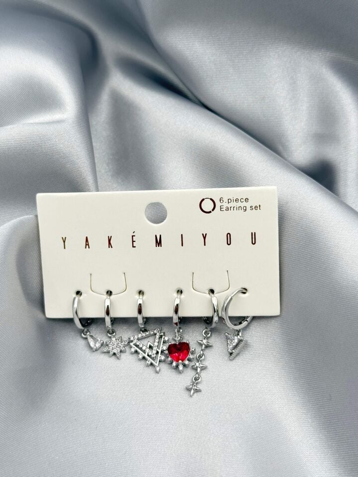 YAKEMIYOU 6'lı Set Küpe // ITHAL-3789