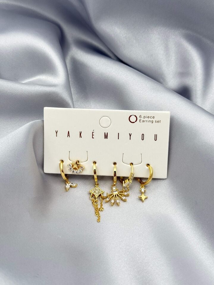YAKEMIYOU 6'lı Set Küpe // ITHAL-3791