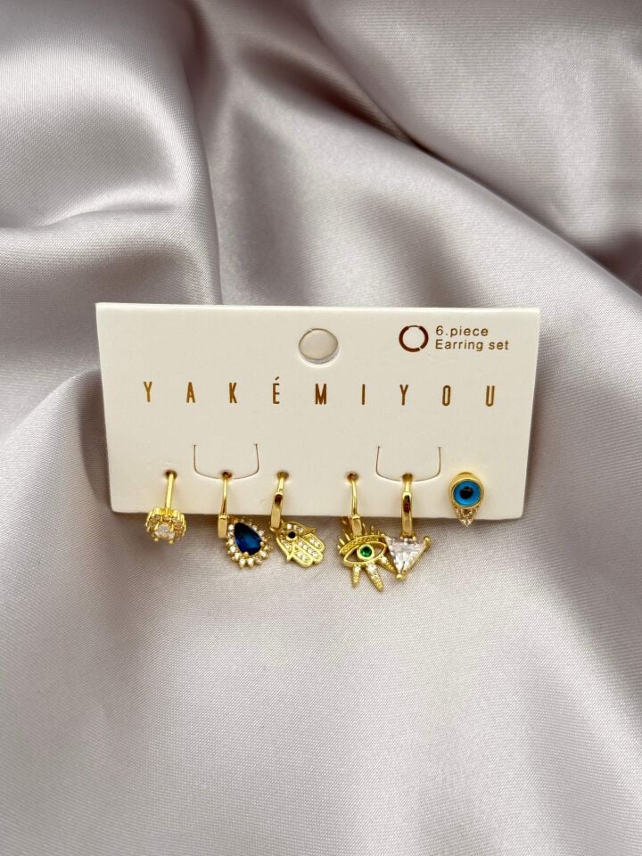 YAKEMIYOU 6'lı Set Küpe // ITHAL-3792