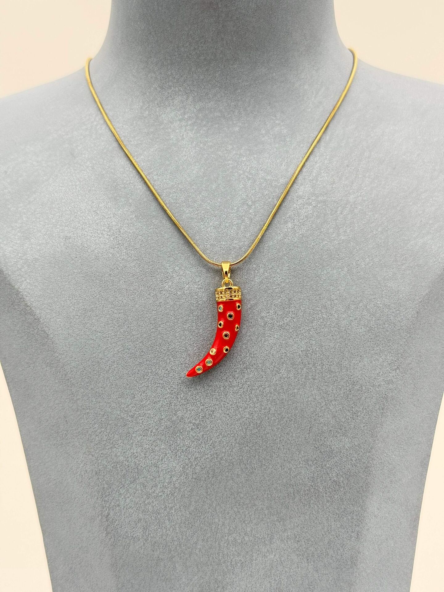 Çelik Biber Kolye 45cm // KOLYE-6534