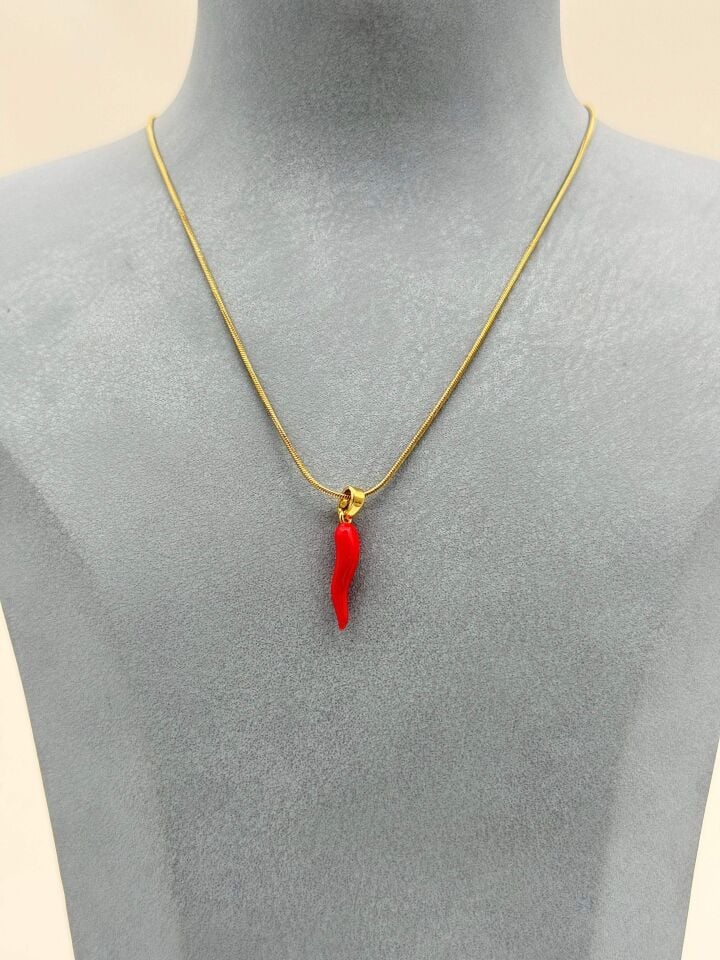 Çelik Biber Kolye 45cm // KOLYE-6536