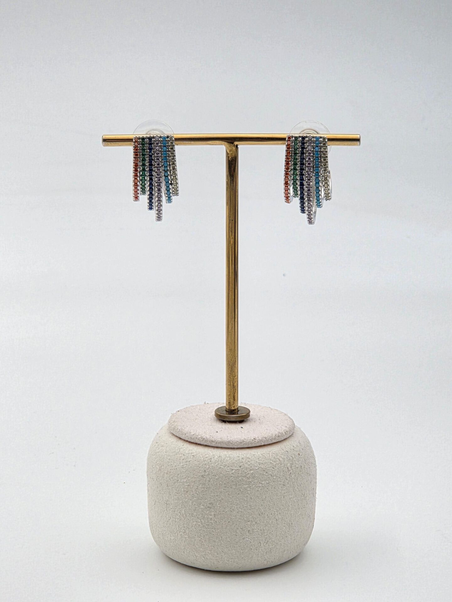 Zirkon Taşlı Rodyum Kaplama Küpe // ITHAL-3240