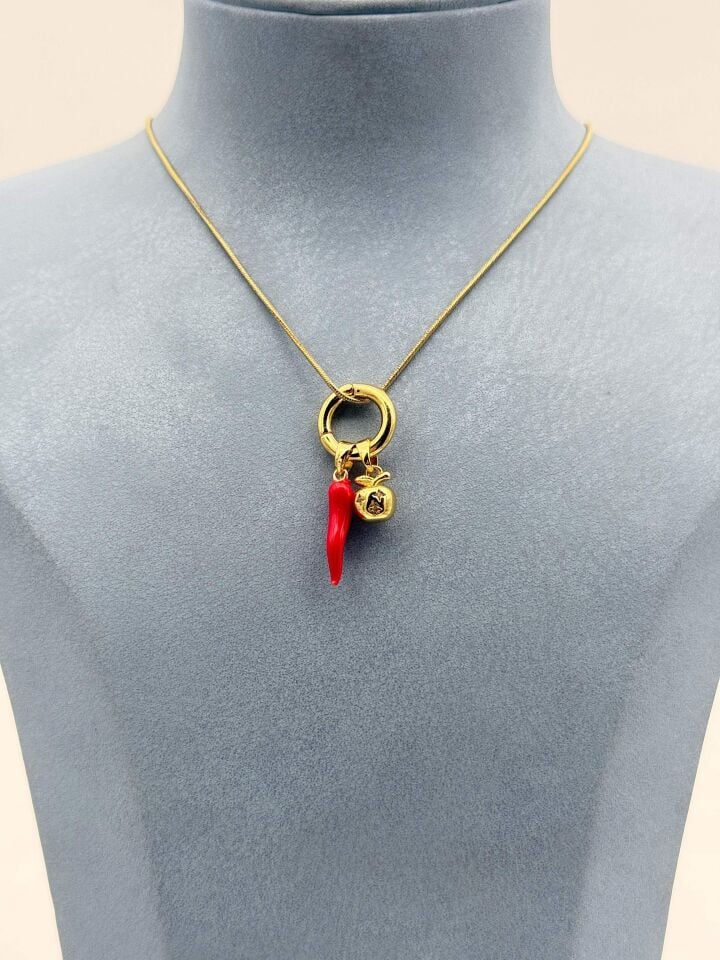 Çelik Biber Kolye 45cm // KOLYE-6537