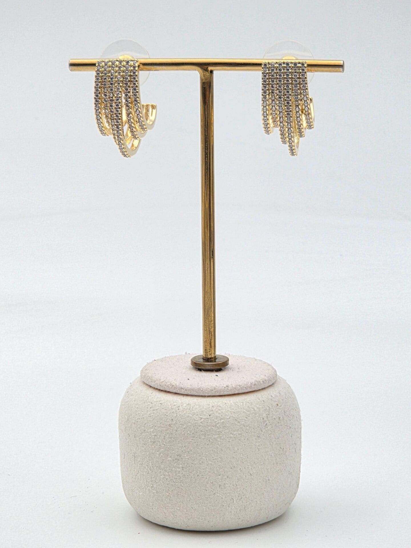 Zirkon Taşlı Rodyum Kaplama Küpe // ITHAL-3241