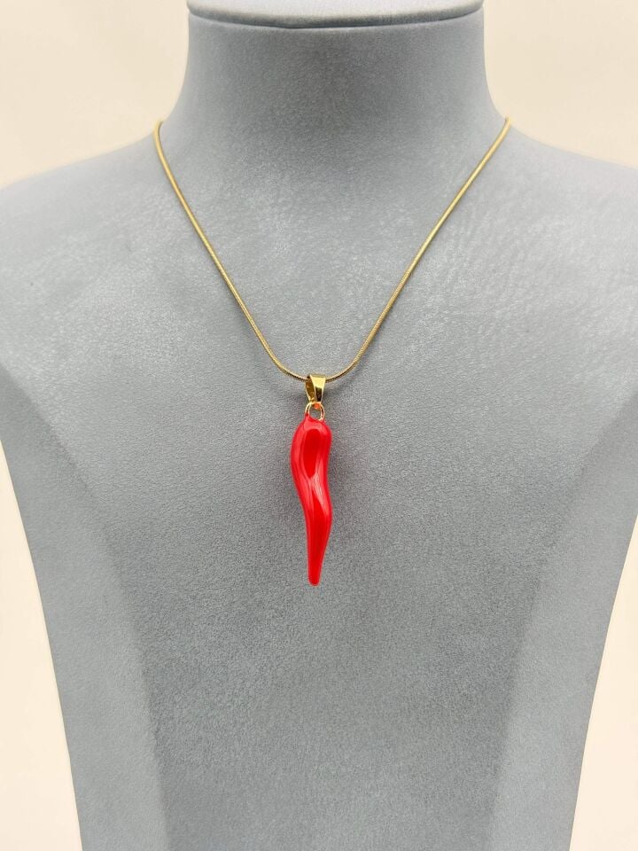 Çelik Biber Kolye 45cm // KOLYE-6538