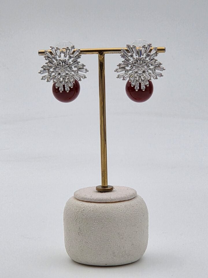 Rhodinierte Ohrringe mit Zirkonsteinen // ITHAL-3244