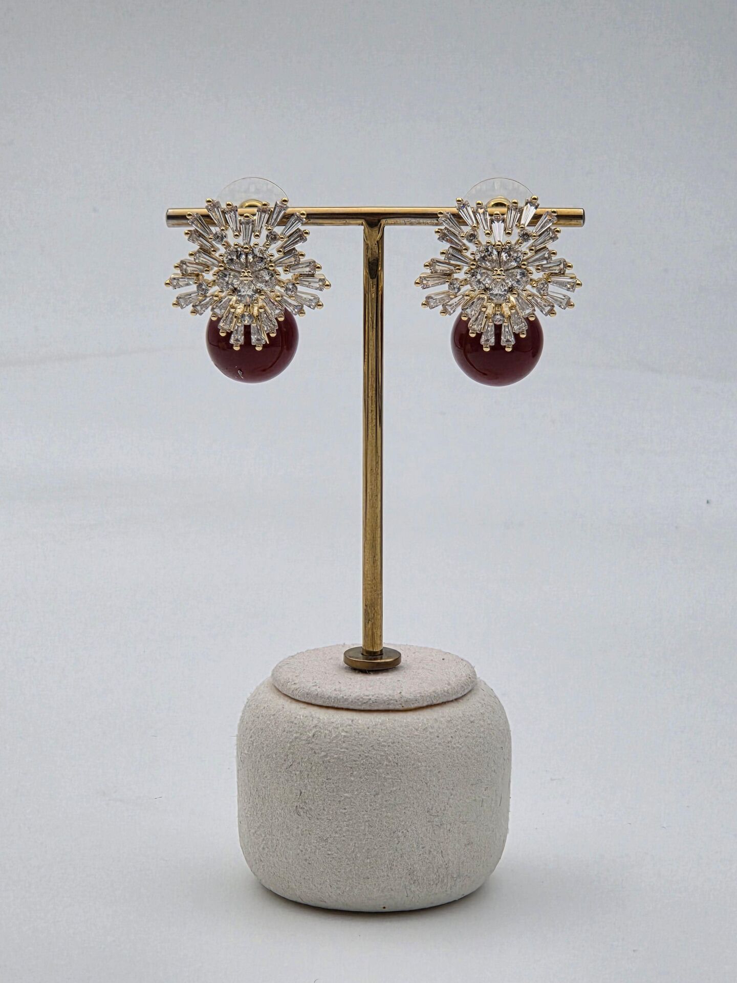 Zirkon Taşlı Rodyum Kaplama Küpe // ITHAL-3245