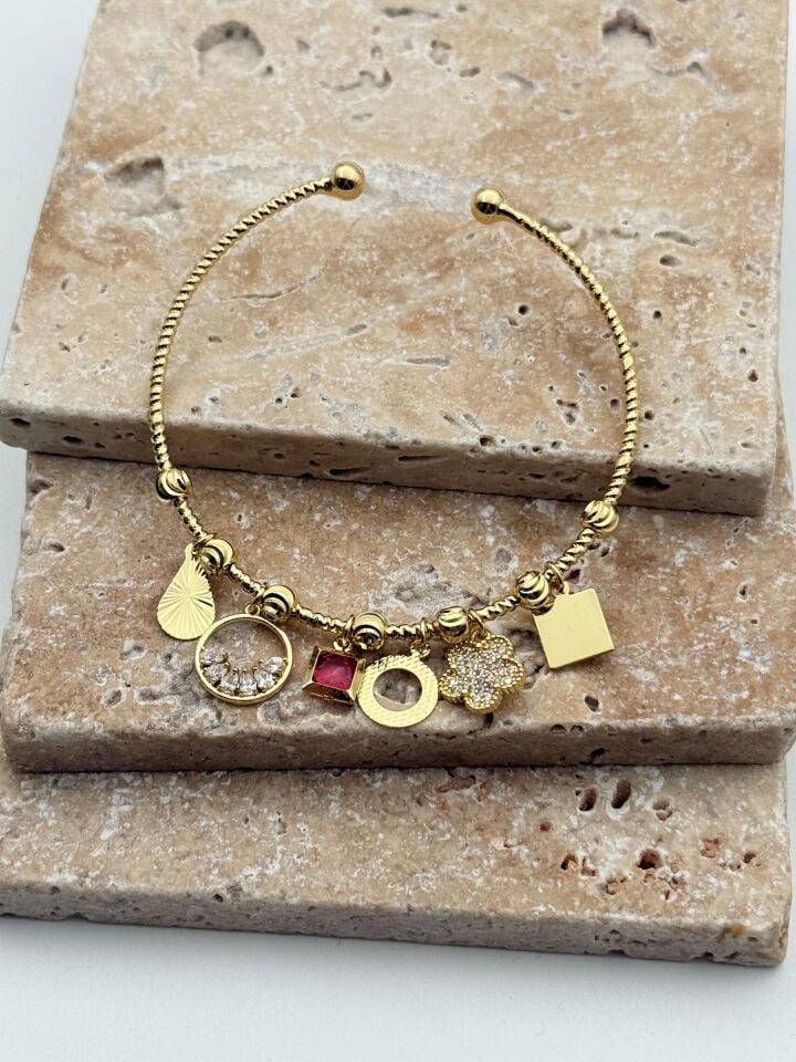 Steel Charm Bracelet // WRIST-5951
