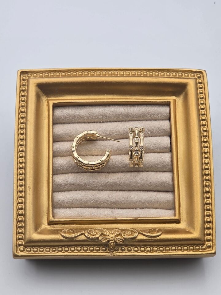 Zirkon Taşlı Rodyum Kaplama Küpe // ITHAL-3248