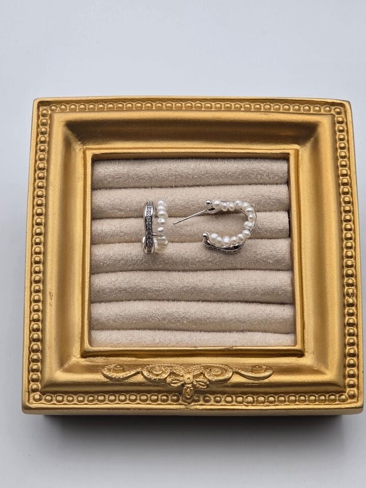 Zirkon Taşlı Rodyum Kaplama Küpe // ITHAL-3250