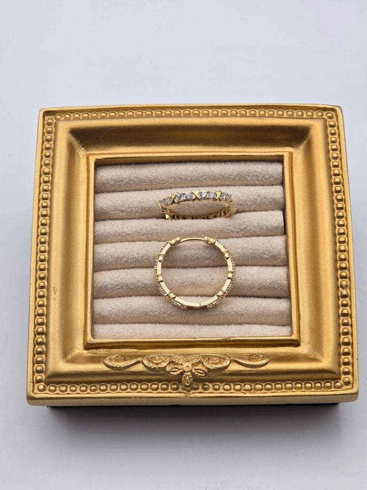 Zirkon Taşlı Rodyum Kaplama Küpe // ITHAL-3253