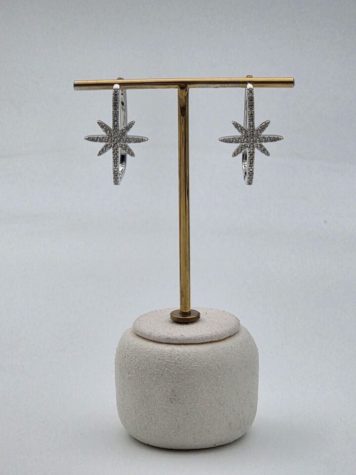 Rhodinierte Ohrringe mit Zirkonsteinen // ITHAL-3255