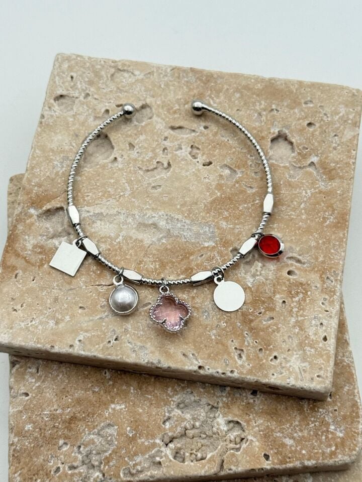 Steel Charm Bracelet // WRIST-5968