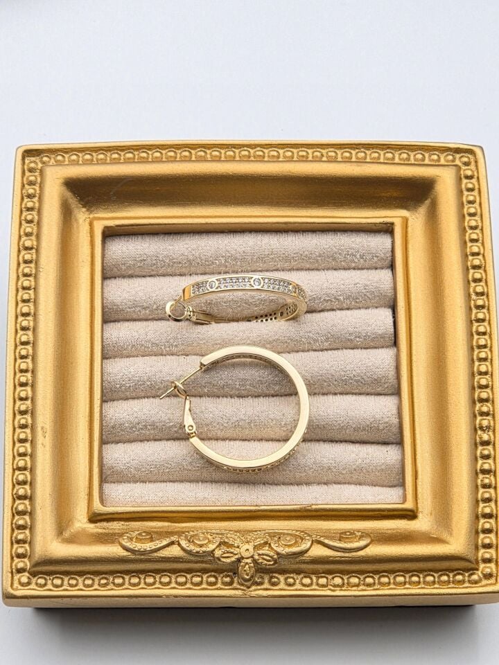 Zirkon Taşlı Rodyum Kaplama Küpe // ITHAL-3264