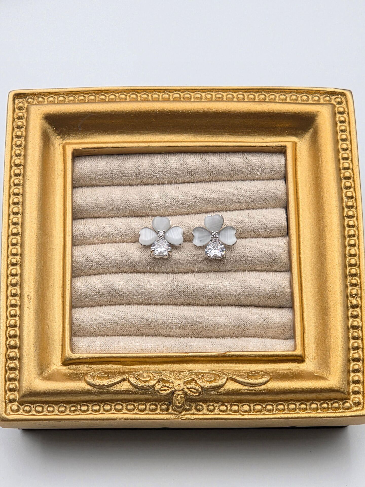 Zirkon Taşlı Rodyum Kaplama Küpe // ITHAL-3272