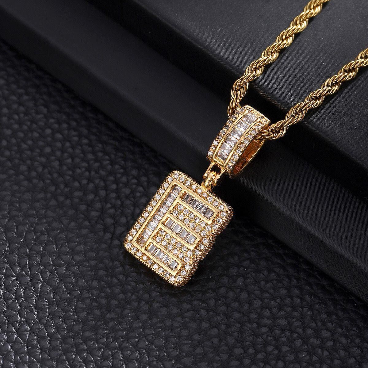 Steel Letter Necklace (E) 60cm // NECKLACE-4867
