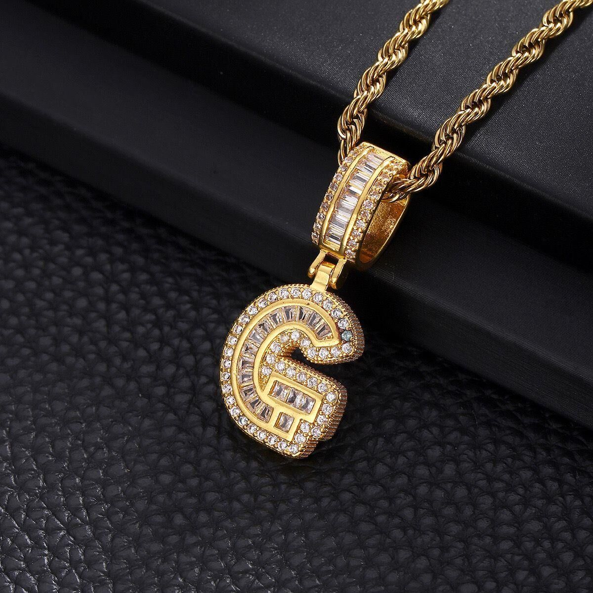 Steel Letter Necklace (G) 60cm // NECKLACE-4869