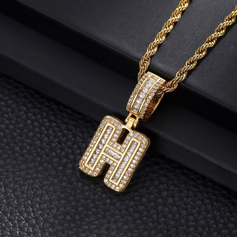 Çelik Harf Kolye (H) 60cm // KOLYE-4870