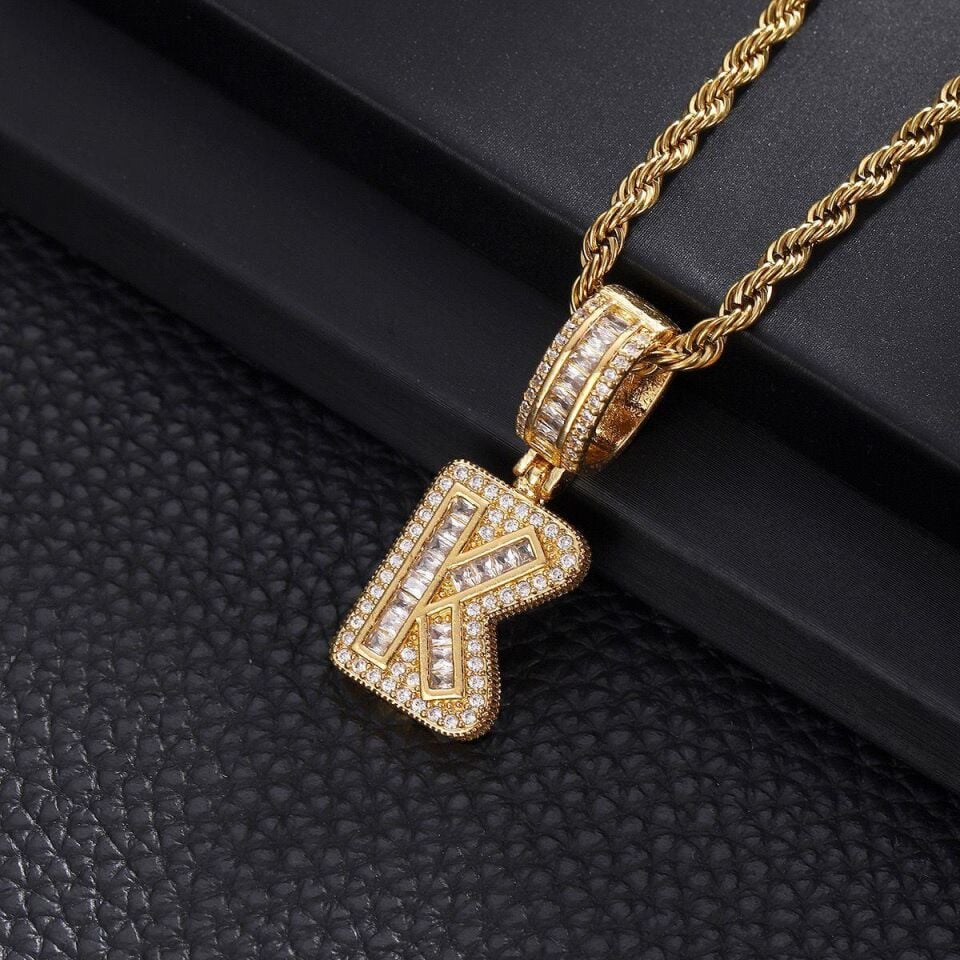 Steel Letter Necklace (K) 60cm // NECKLACE-4872