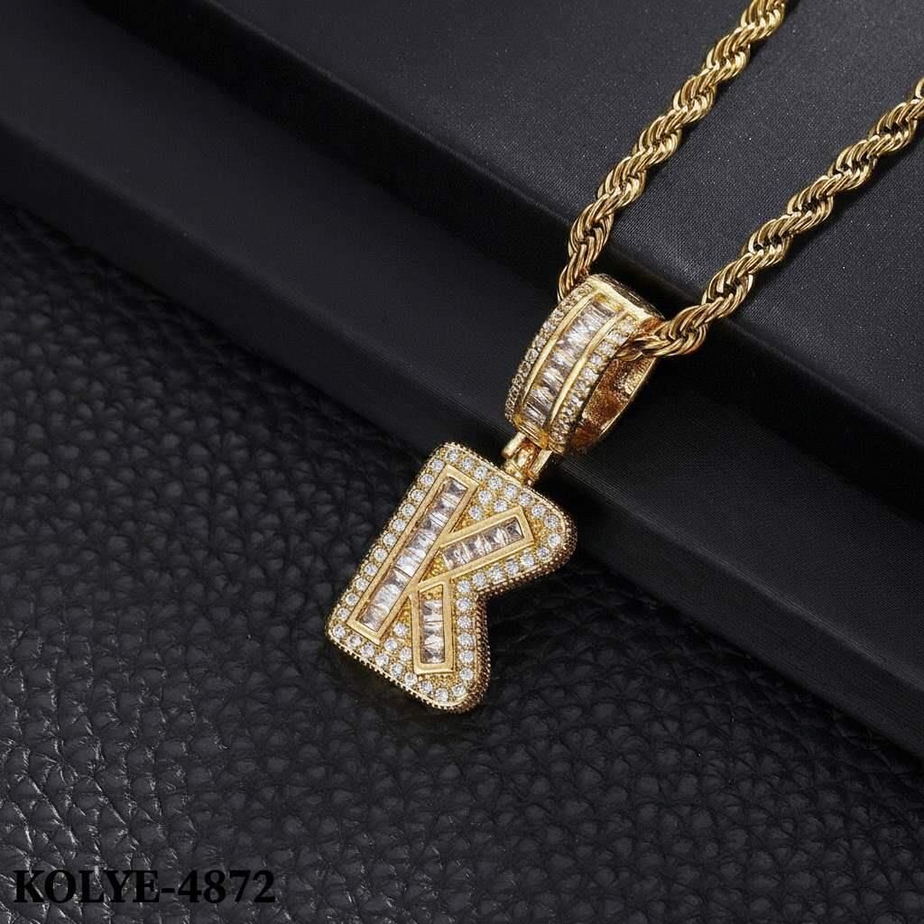 Çelik Harf Kolye (K) 60cm // KOLYE-4872