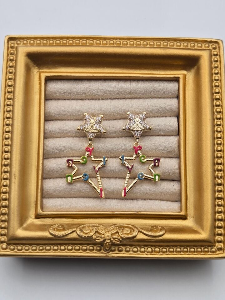 Zirkon Taşlı Rodyum Kaplama Küpe // ITHAL-3285