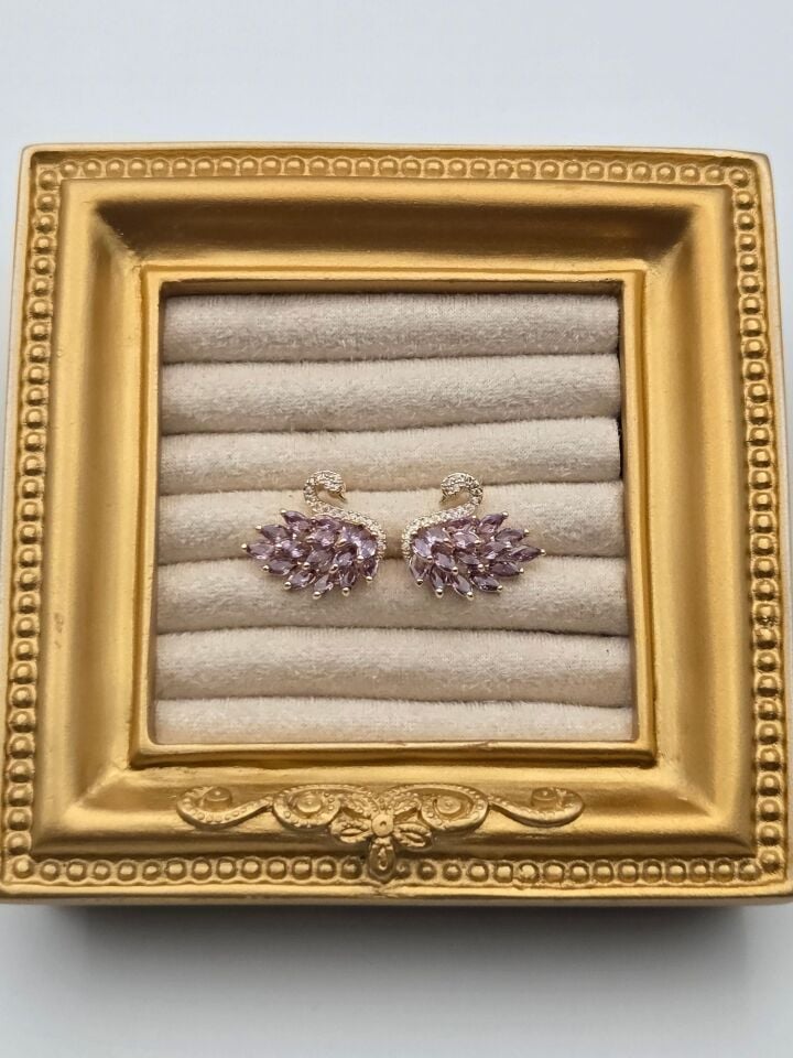 Rhodinierte Ohrringe mit Zirkonsteinen // ITHAL-3287