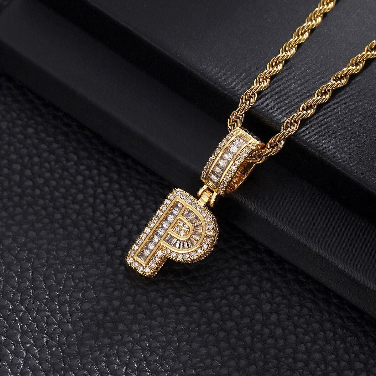 Steel Letter Necklace (P) 60cm // NECKLACE-4877