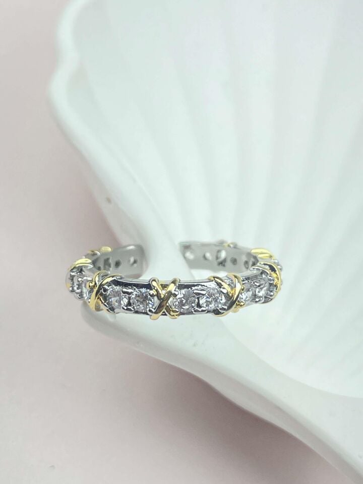 Steel X Ring (Adjustable) // RING-642