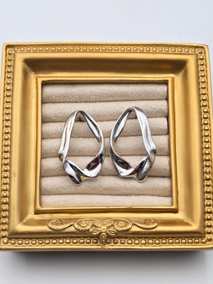 Rhodinierte Ohrringe mit Zirkonsteinen // ITHAL-3290