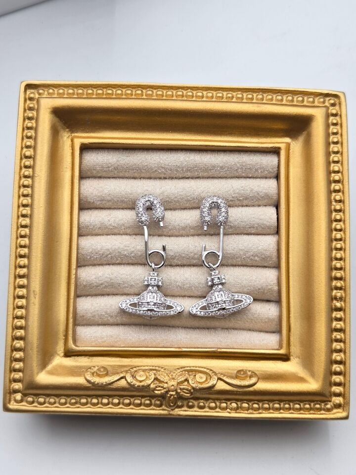 Zirkon Taşlı Rodyum Kaplama Küpe // ITHAL-3295