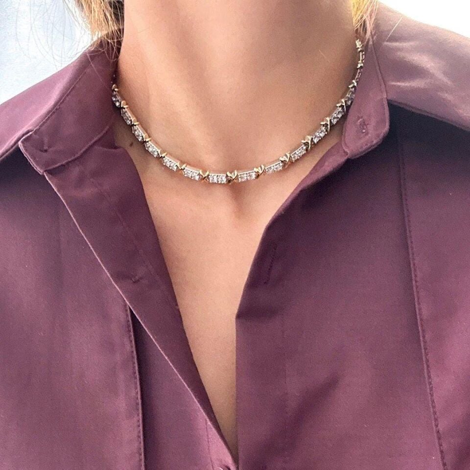 Steel X Necklace // NECKLACE-2341