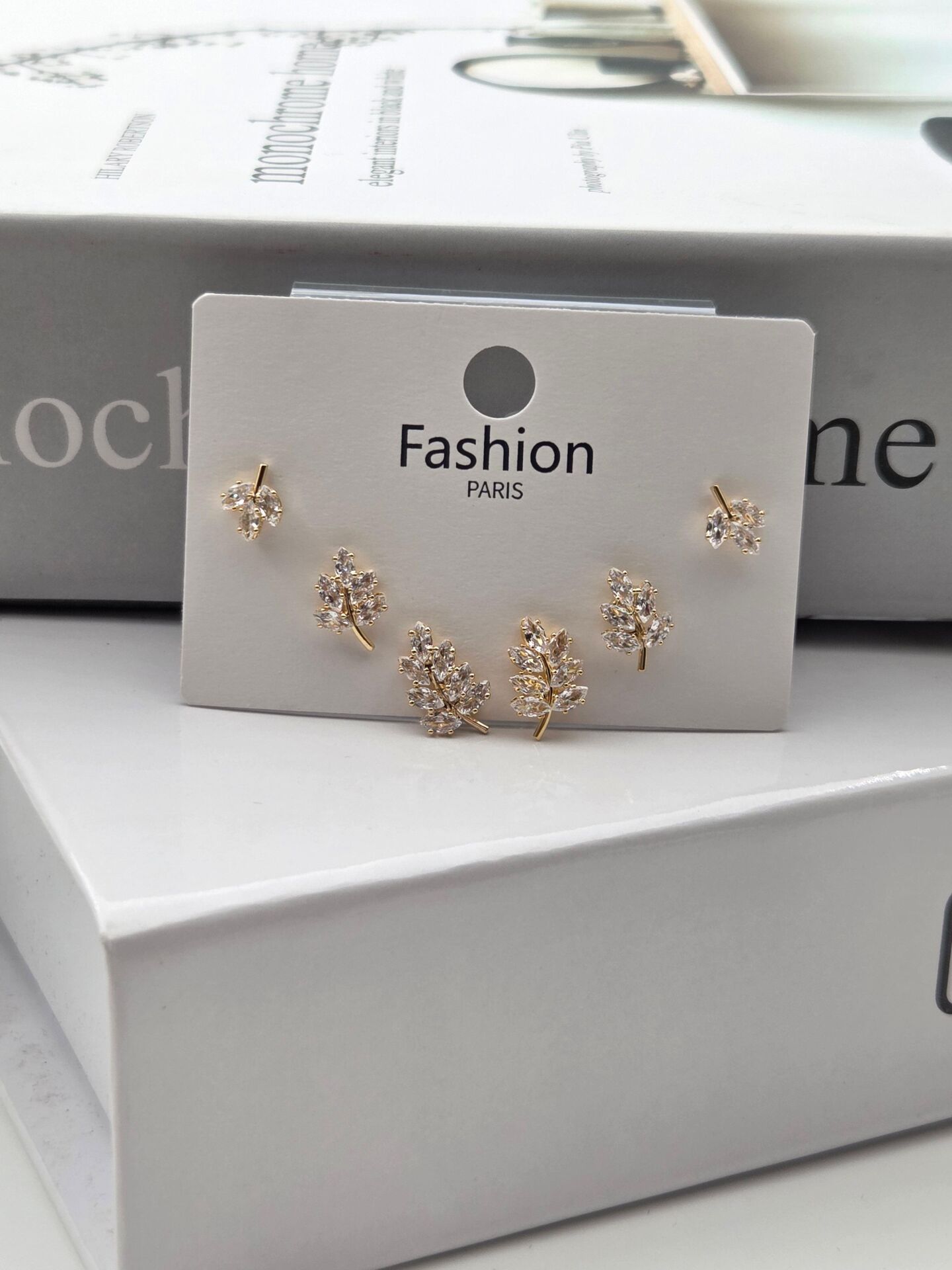 Zirkon Taşlı Gümüş İğne 6'lı Figür Küpe // ITHAL-3299