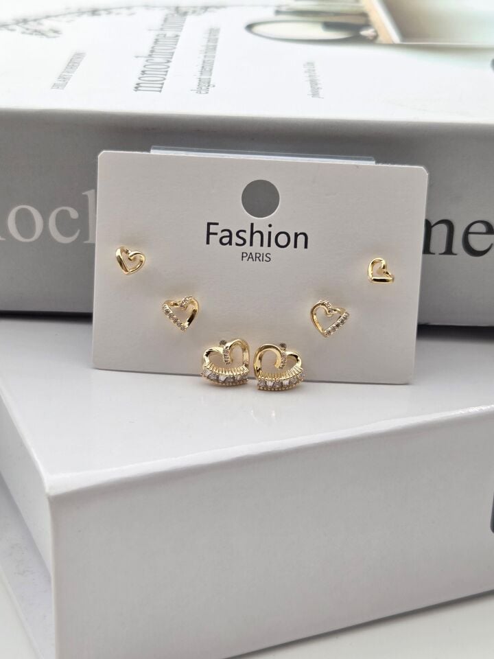 Zirkon Stein Silber Pin 6-teilige Figur Ohrringe // ITHAL-3300