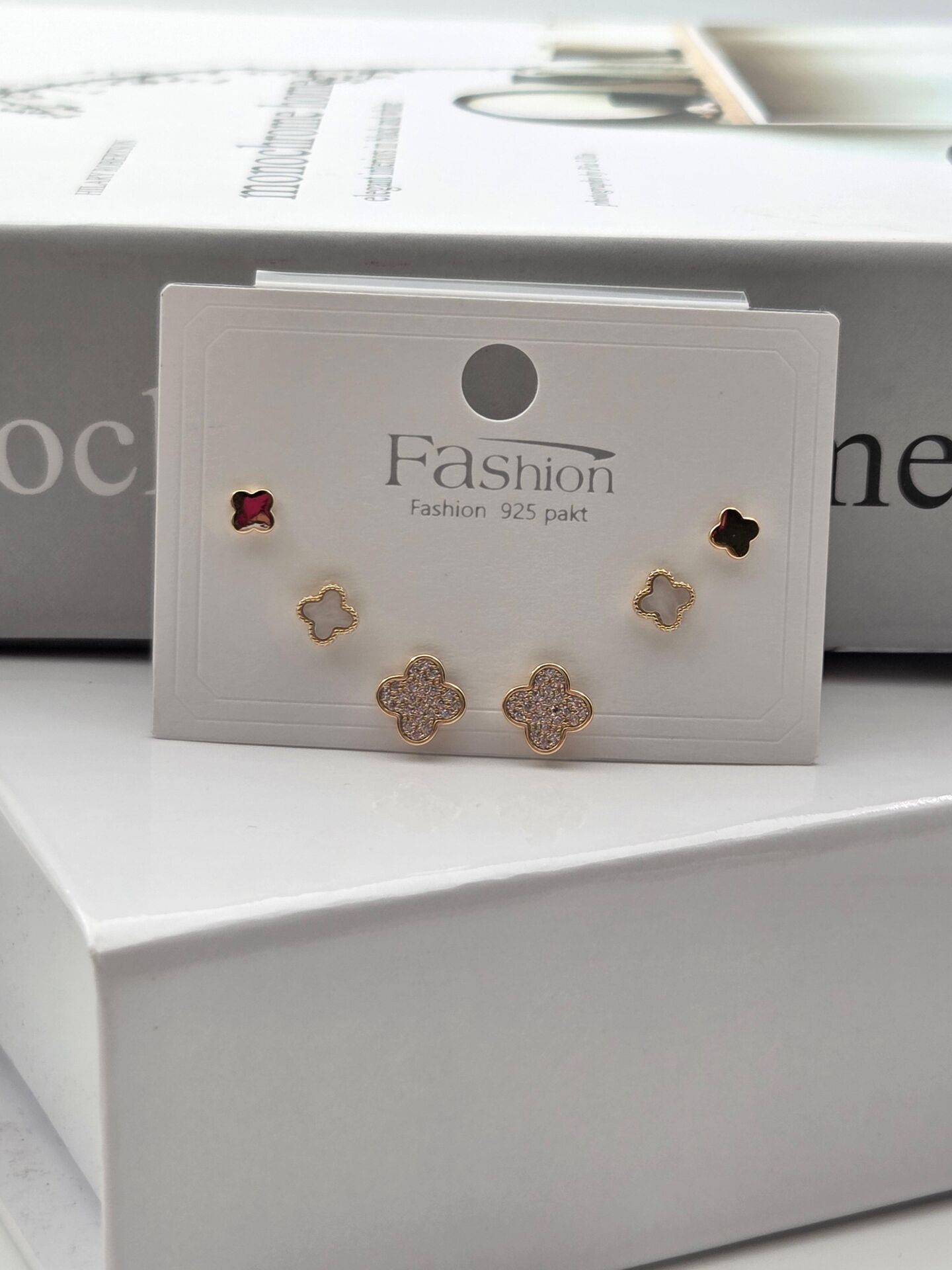 Zirkon Taşlı Gümüş İğne 6'lı Figür Küpe // ITHAL-3303