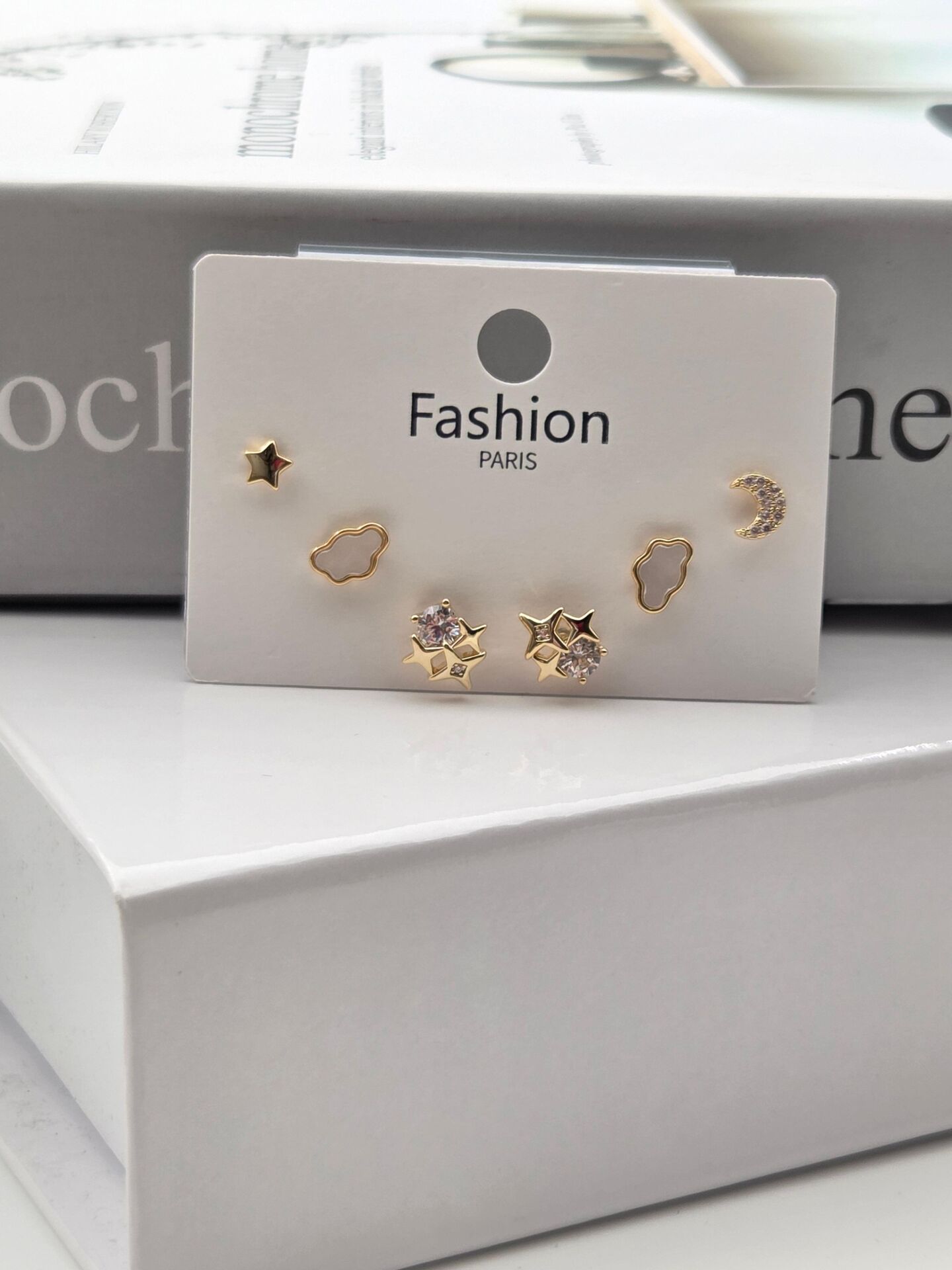 Zirkon Taşlı Gümüş İğne 6'lı Figür Küpe // ITHAL-3304