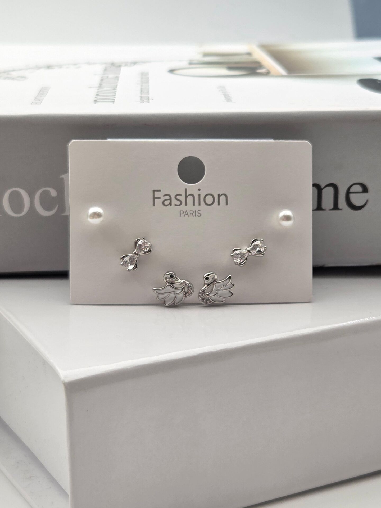 Zirkon Taşlı Gümüş İğne 6'lı Figür Küpe // ITHAL-3308