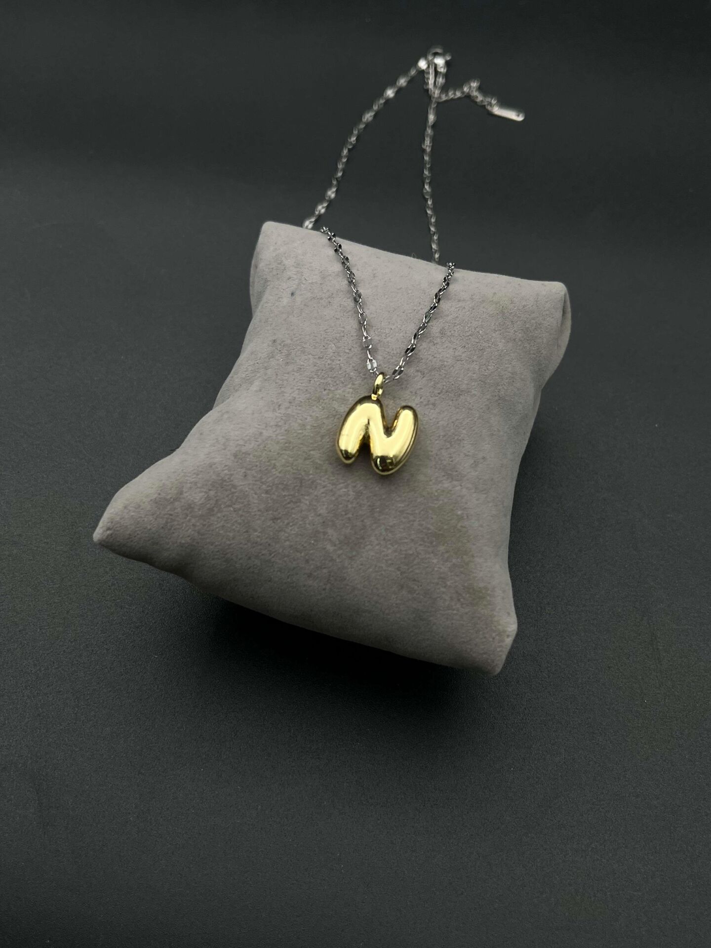 Steel Letter Necklace (N) // NECKLACE-4190