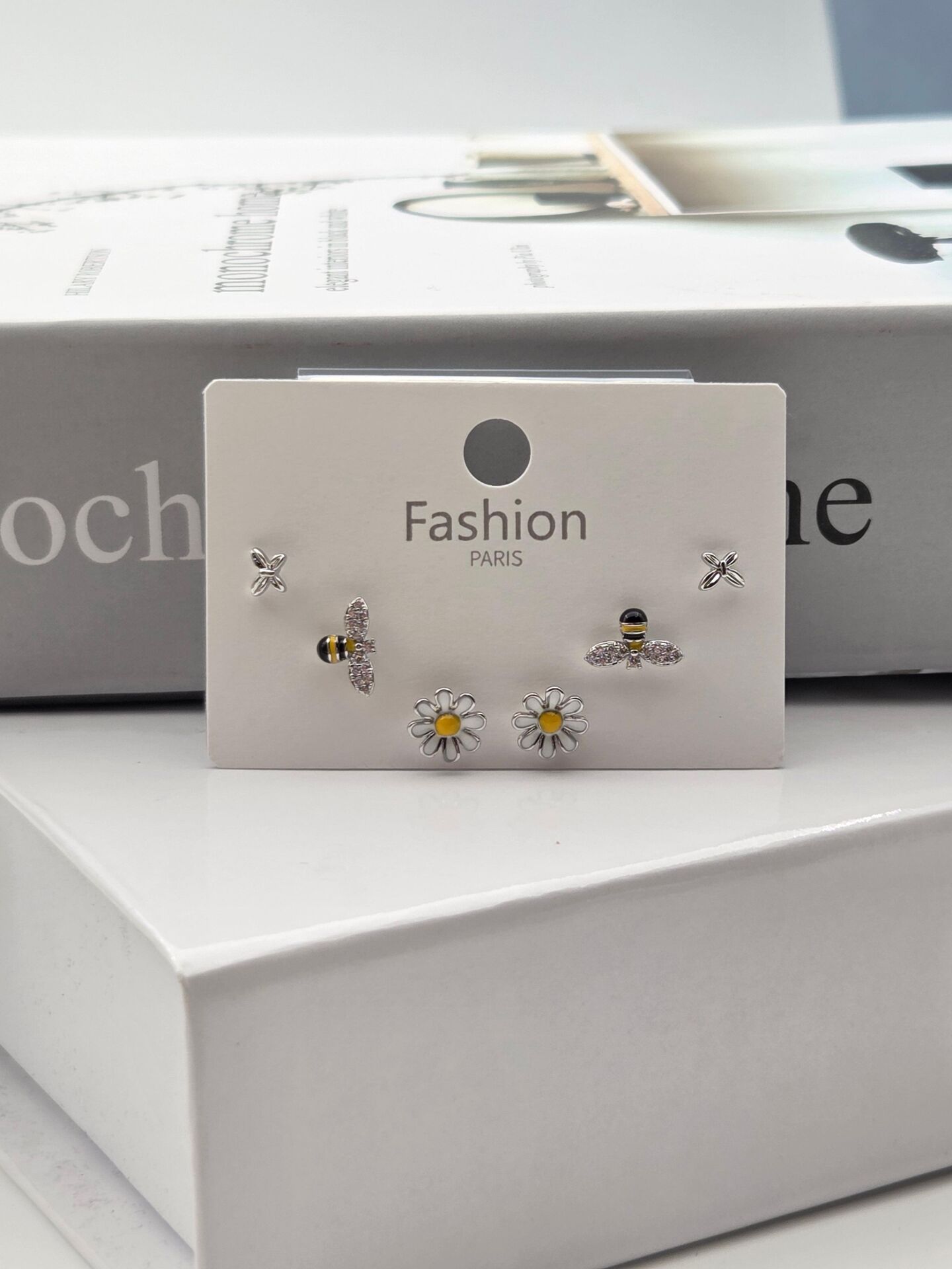 Zirkon Taşlı Gümüş İğne 6'lı Figür Küpe // ITHAL-3329