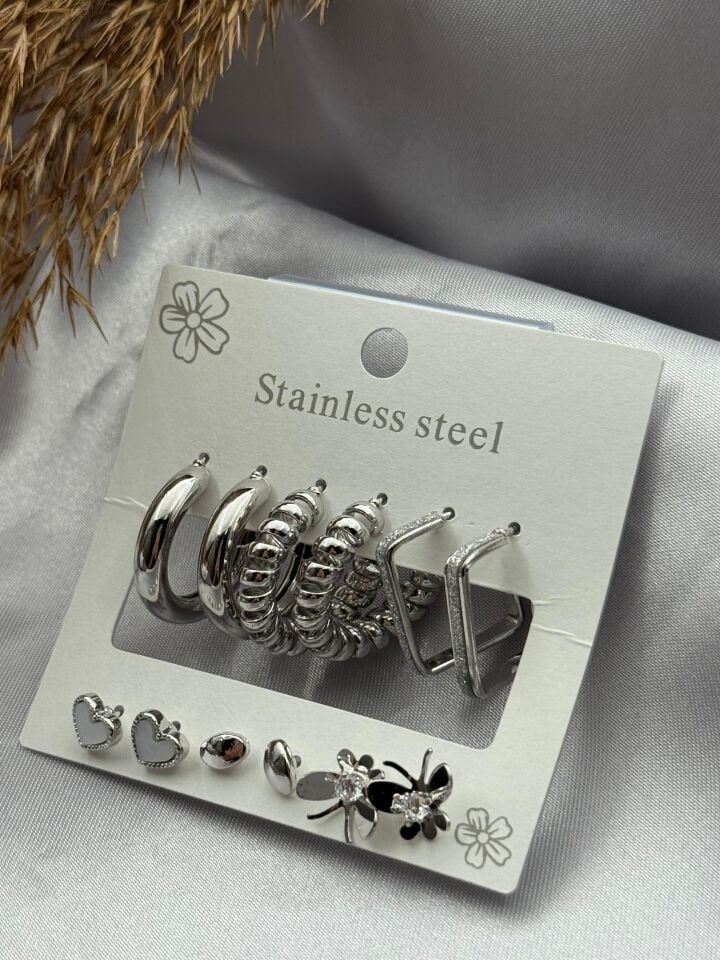 Steel Set Earring // EARRINGS-3800