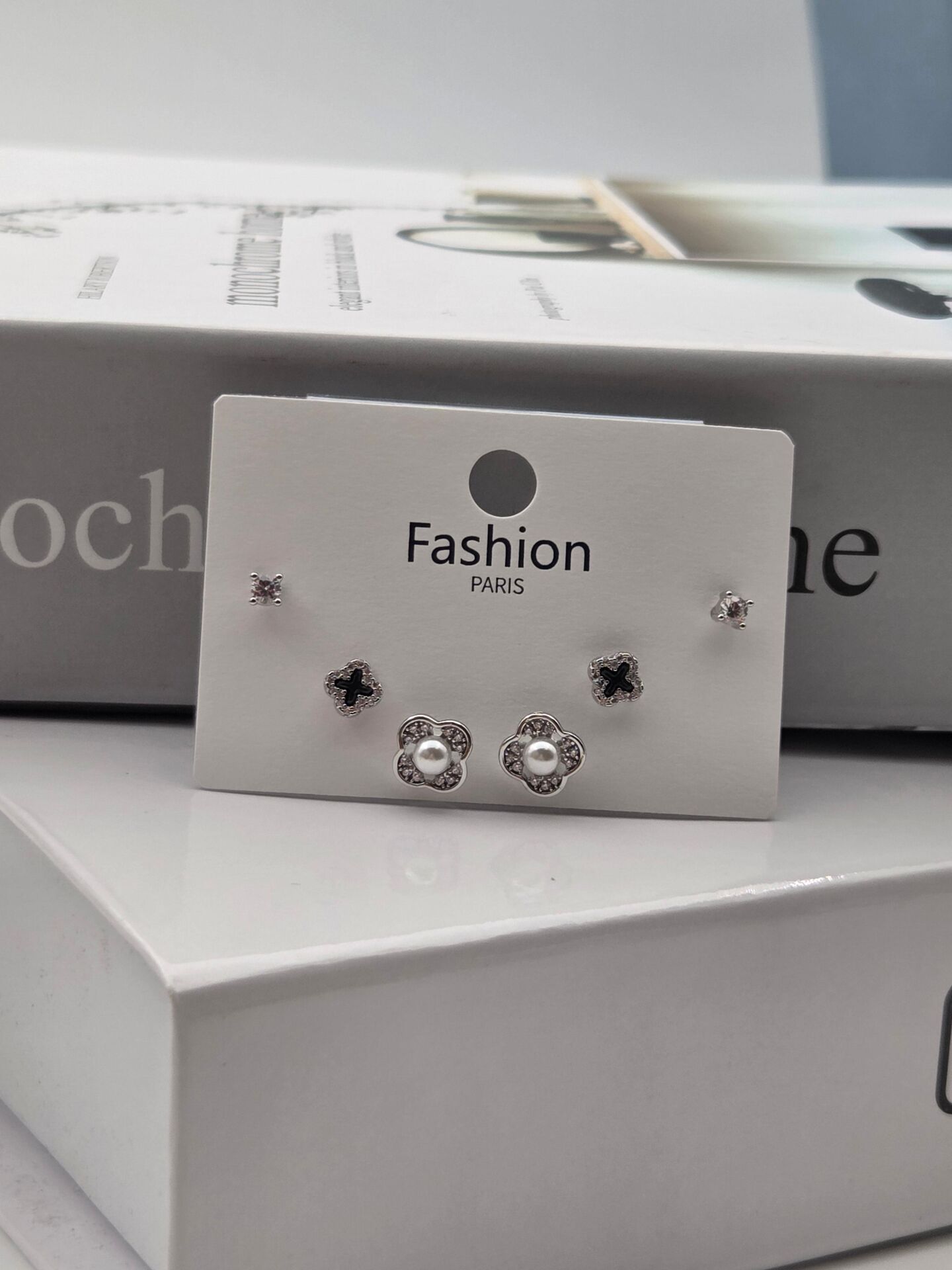 Zirkon Taşlı Gümüş İğne 6'lı Figür Küpe // ITHAL-3331