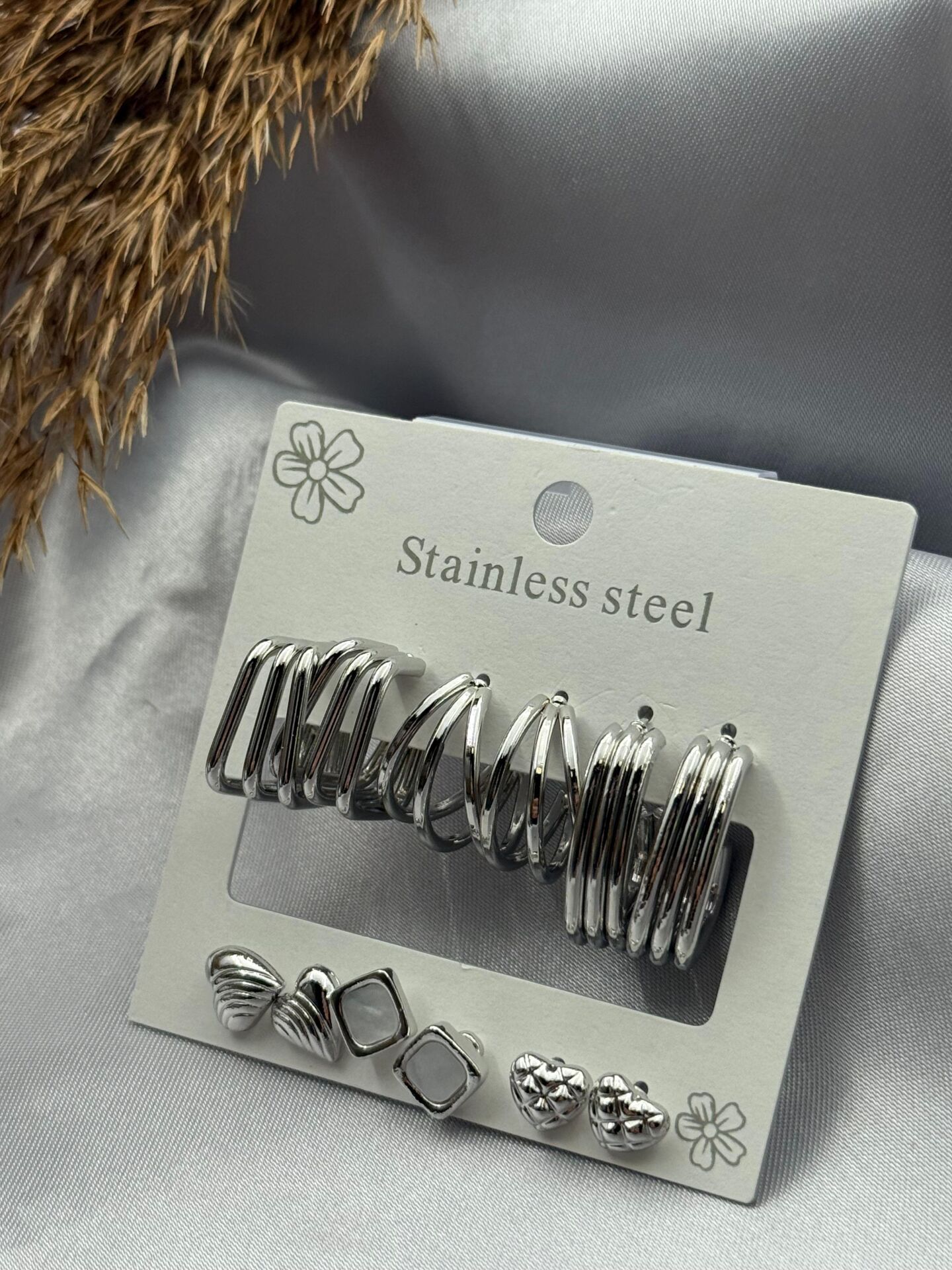 Çelik Set Küpe // KÜPE-3803